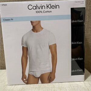 NEW | Calvin Klein Black Crew Neck T-Shirt 4 Pack | Size Medium